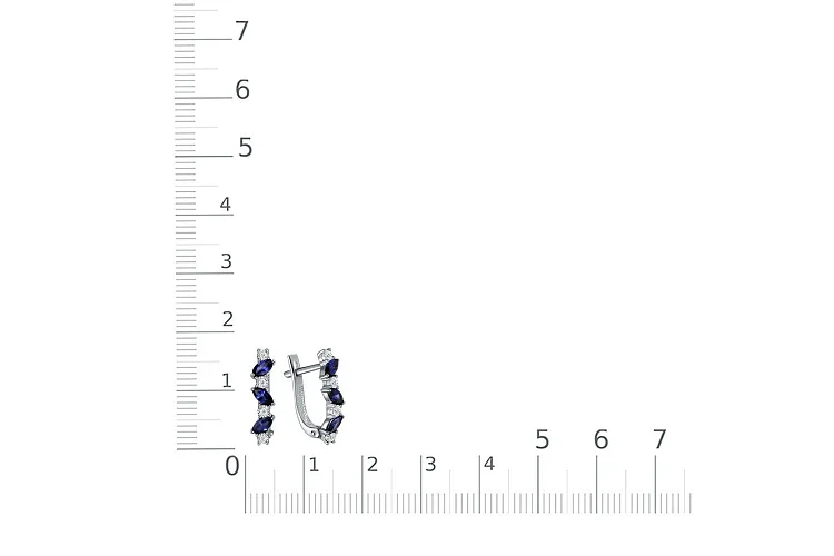 Серьги из белого золота с 6 сапфирами и 8 бриллиантами