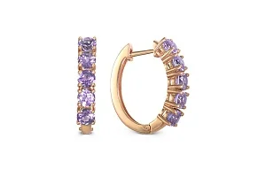 Серьги Дорожки из красного золота с 10 аметистами