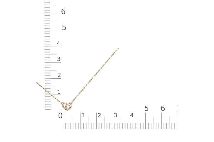 Колье Сердце из красного золота с бриллиантом