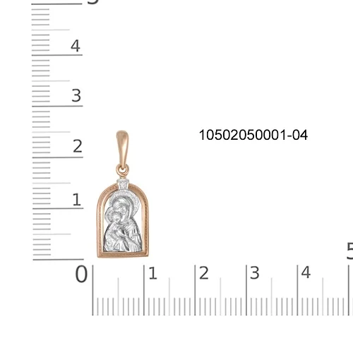 Иконка из красного золота с фианитом