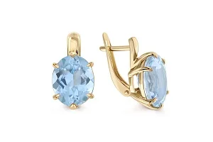 Серьги из жёлтого золота с 2 топазами sky