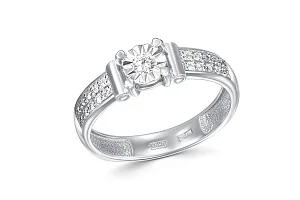 Кольцо из белого золота с 21 бриллиантами