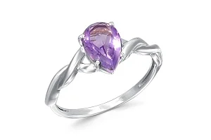 Кольцо из белого золота с аметистом