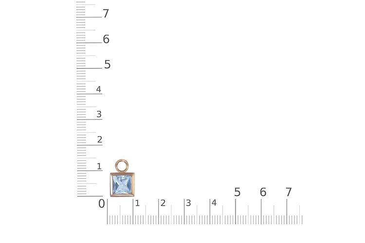 Подвеска серёг-трансформеров из красного золота с топазом sky