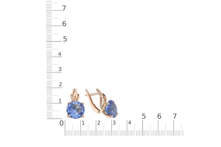 Серьги из красного золота с 2 наноситалами