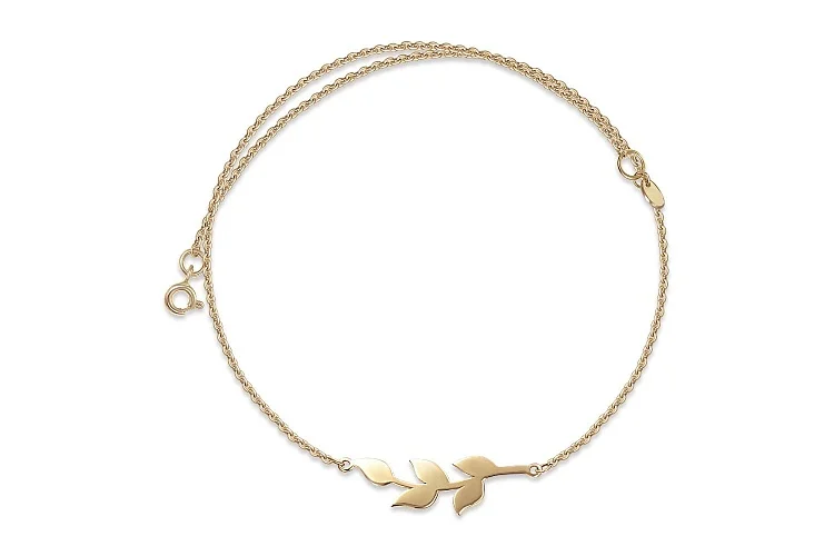 Колье Веточка из жёлтого золота без вставок