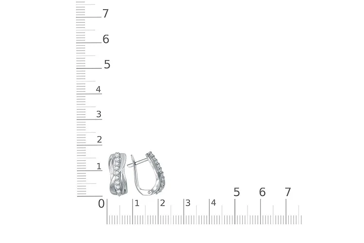 Серьги из белого золота с 20 фианитами