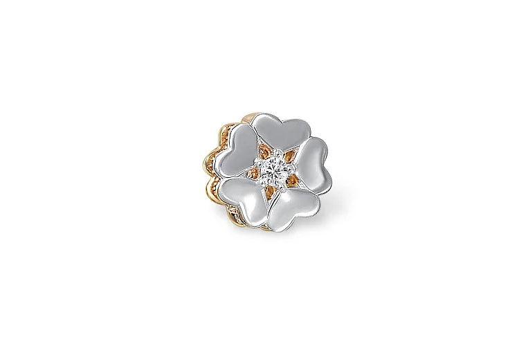 Подвеска Цветок из жёлтого золота с рубином и бриллиантом