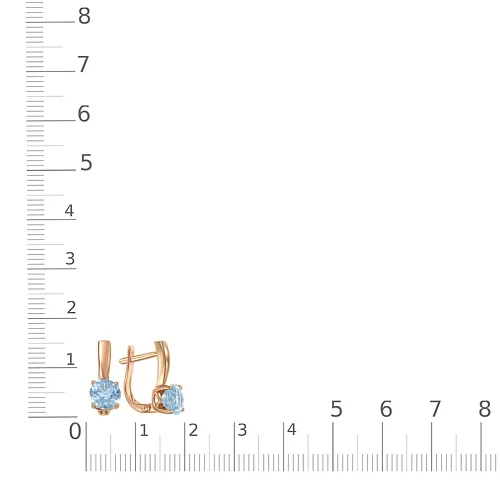 Серьги из красного золота с 2 топазами sky