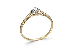 Кольцо из жёлтого золота с бриллиантом