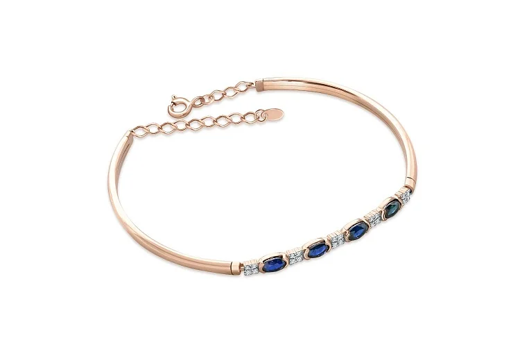 Браслет из красного золота с 4 сапфирами и 20 бриллиантами