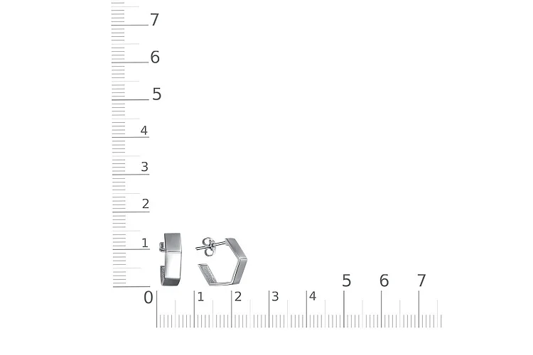 Серьги-пусеты из белого золота без вставок