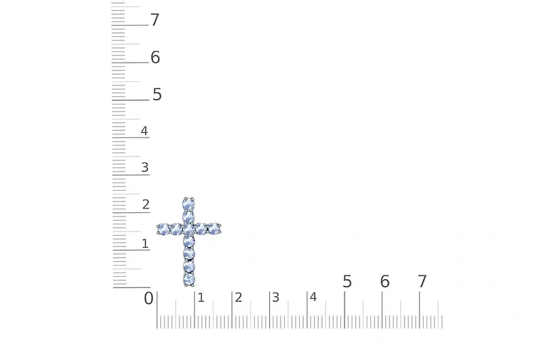 Колье Крест из белого золота с 11 топазами sky