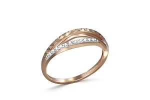 Кольцо Дорожка из красного золота с 12 фианитами