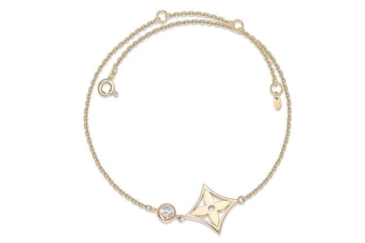 Колье Клевер из жёлтого золота с фианитом