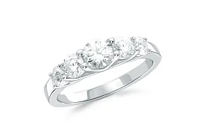 Кольцо Дорожка из белого золота с 5 муассанитами