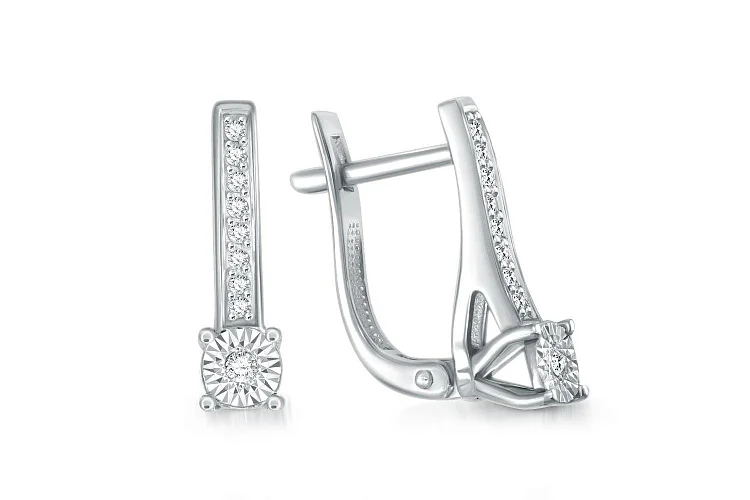 Серьги из белого золота с 18 бриллиантами