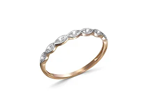 Кольцо Дорожка из красного золота с 7 фианитами