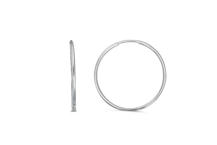 Серьги-конго из белого золота без вставок