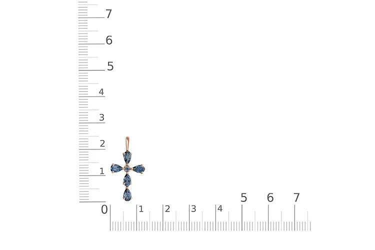 Крест из красного золота с 6 топазами лондон