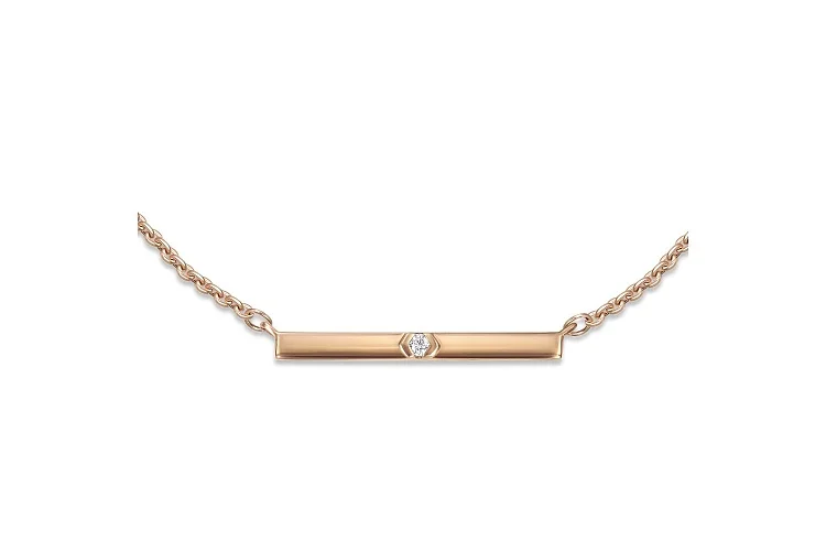 Колье из красного золота с фианитом