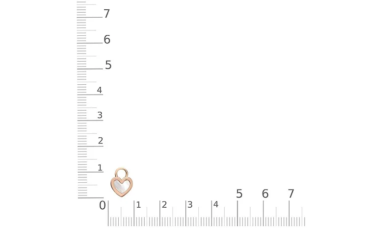 Подвеска серёг-трансформеров Сердце из красного золота с перламутром