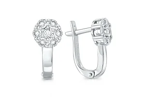 Серьги из белого золота с 14 бриллиантами