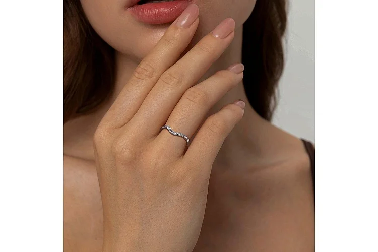 Кольцо Дорожка из белого золота с 20 фианитами