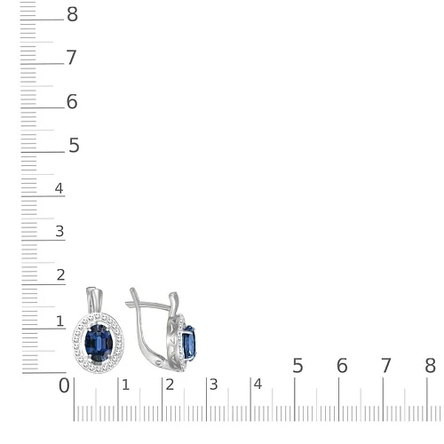 Серьги из белого золота с 2 сапфирами и 44 бриллиантами