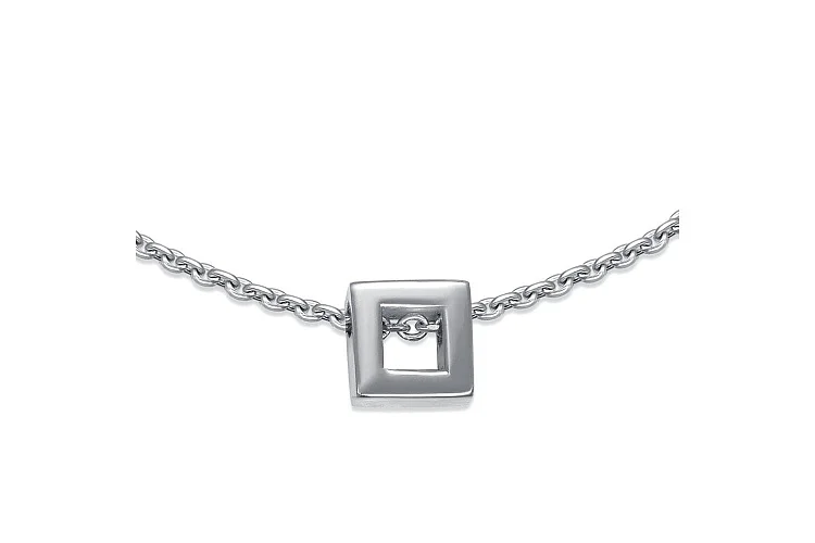 Колье Квадрат из белого золота без вставок