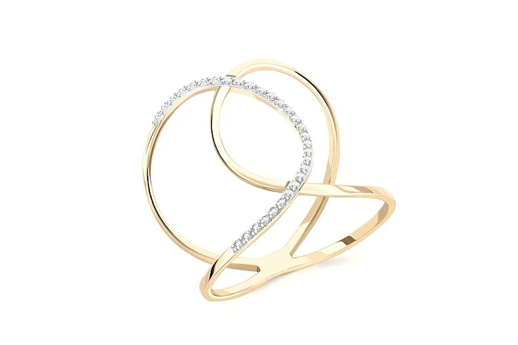 Кольцо из жёлтого золота с 30 бриллиантами