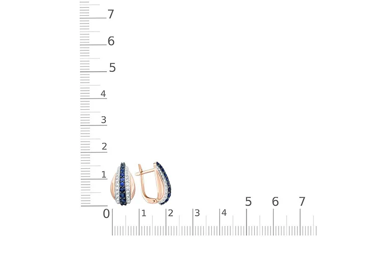 Серьги из красного золота с 20 сапфирами и 48 бриллиантами
