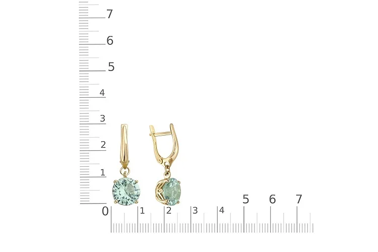 Серьги из жёлтого золота с 2 наноситалами