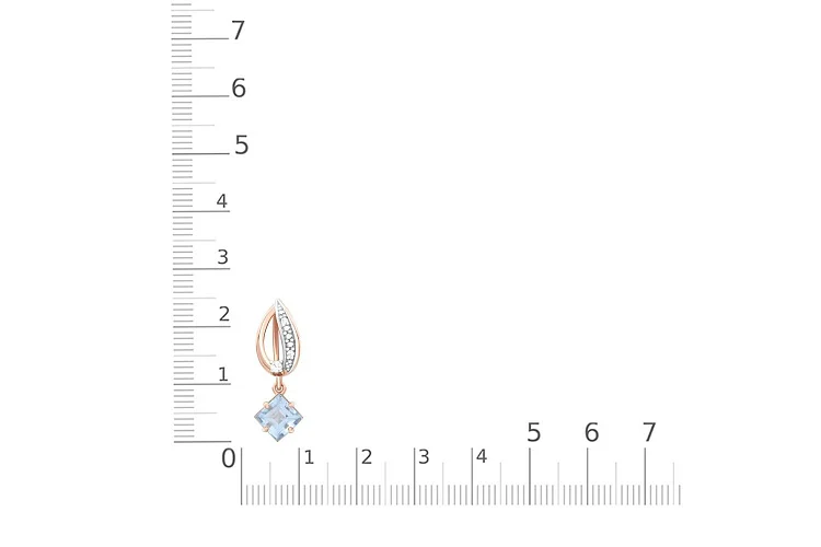 Подвеска из красного золота с топазом sky и 4 фианитами