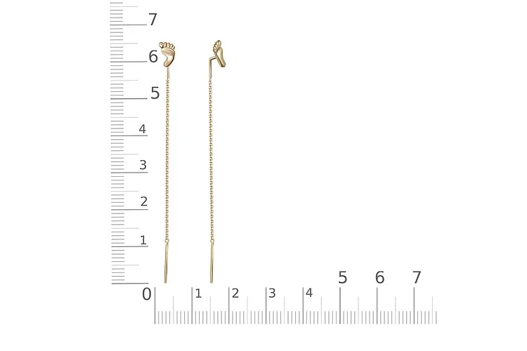 Серьги-продёвки из жёлтого золота без вставок