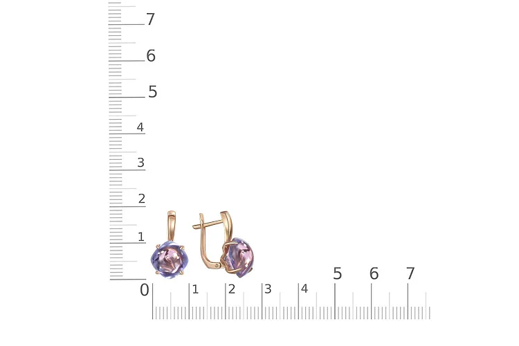 Серьги из красного золота с 2 наноситалами