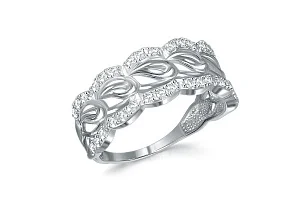 Кольцо дорожка из белого золота с 36 фианитами