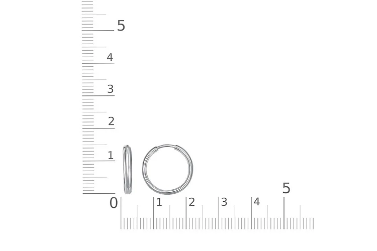 Серьги-конго из белого золота без вставок