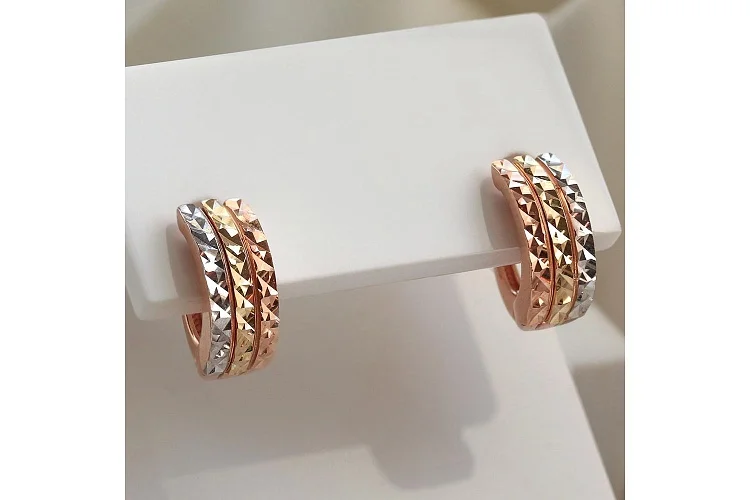 Серьги из красного золота без вставок