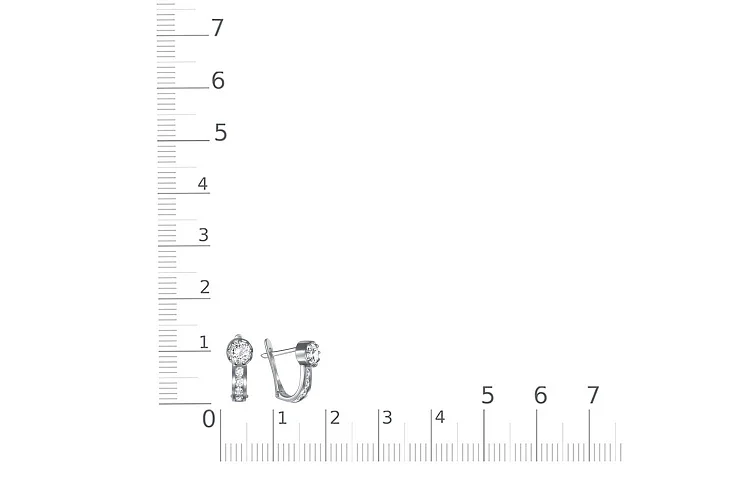 Серьги детские из белого золота с 10 фианитами