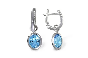 Серьги-трансформеры из белого золота с 2 топазами swiss