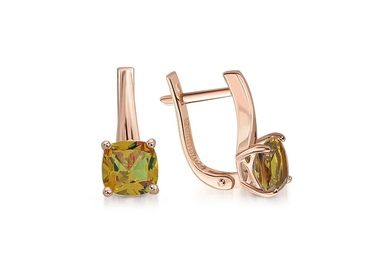 Серьги из красного золота с 2 султанитами