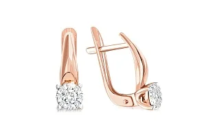 Серьги Малинки из красного золота с 18 бриллиантами