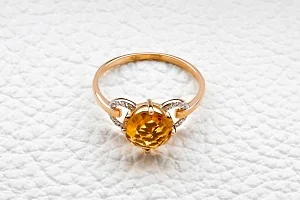 Кольцо из красного золота с 17 цитринами