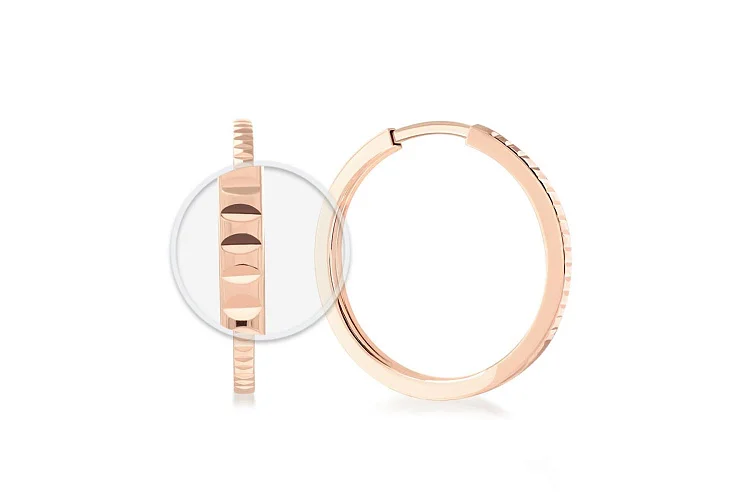 Серьги-конго из красного золота без вставок