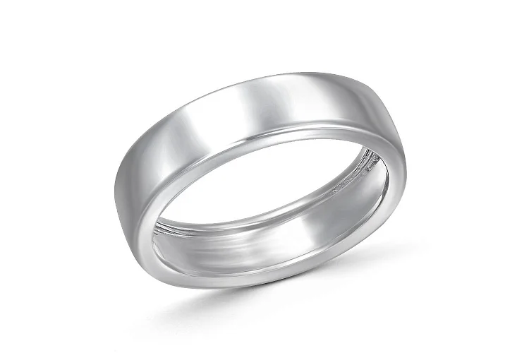 Обручальное кольцо из белого золота без вставок