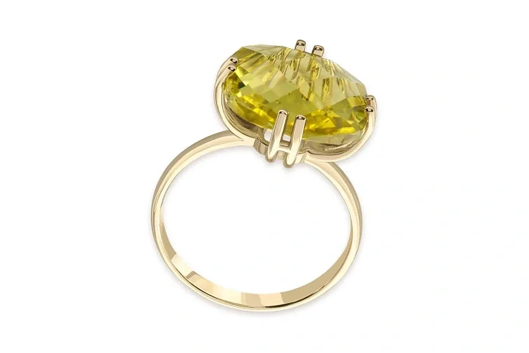 Кольцо из жёлтого золота с кварцем