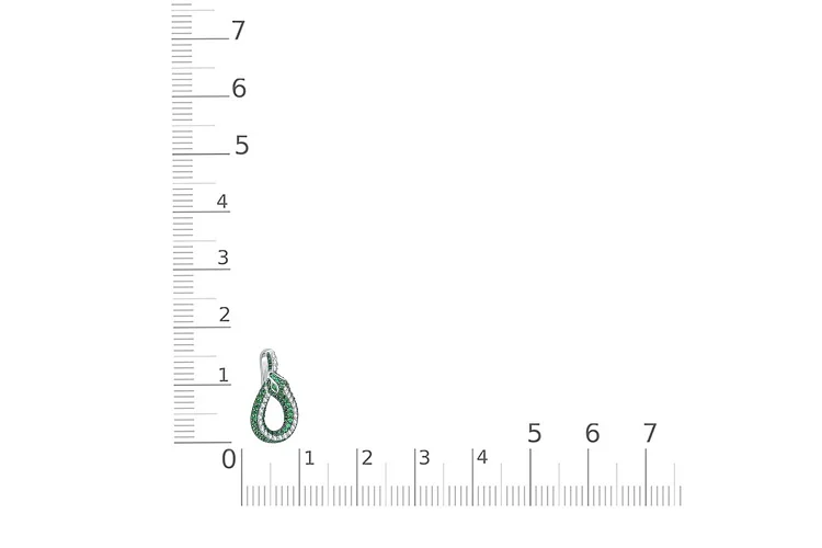 Подвеска Змея из белого золота с 126 фианитами