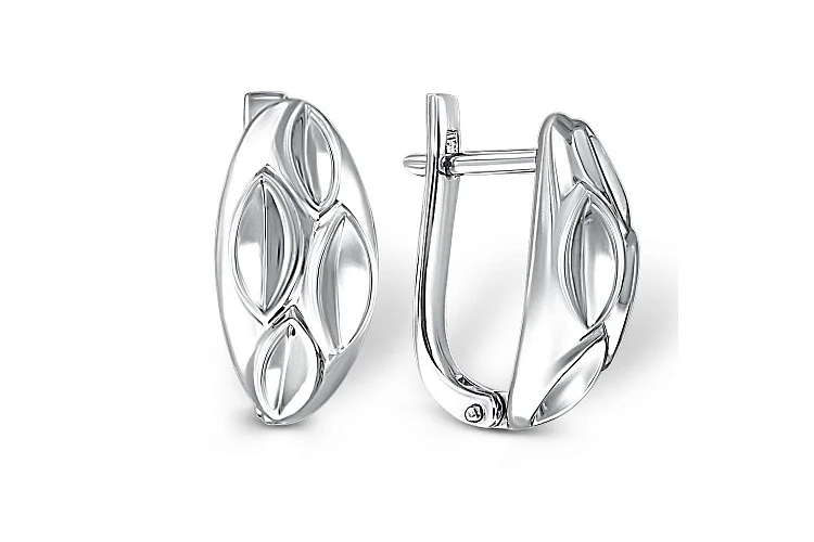 Серьги из белого золота без вставок