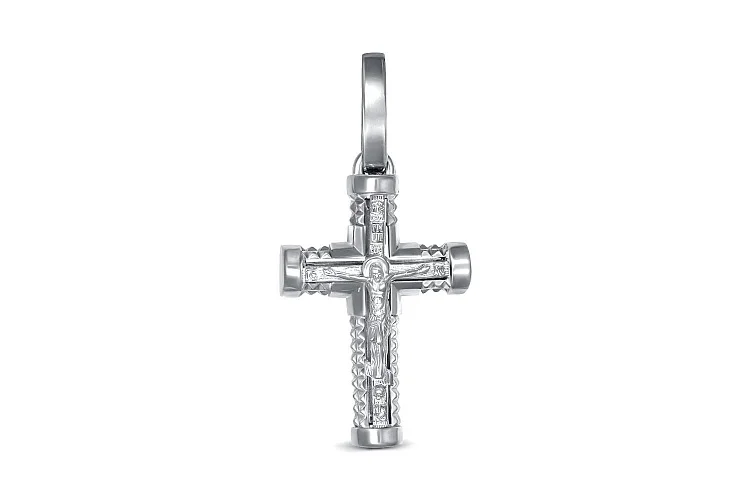 Крест из белого золота без вставок